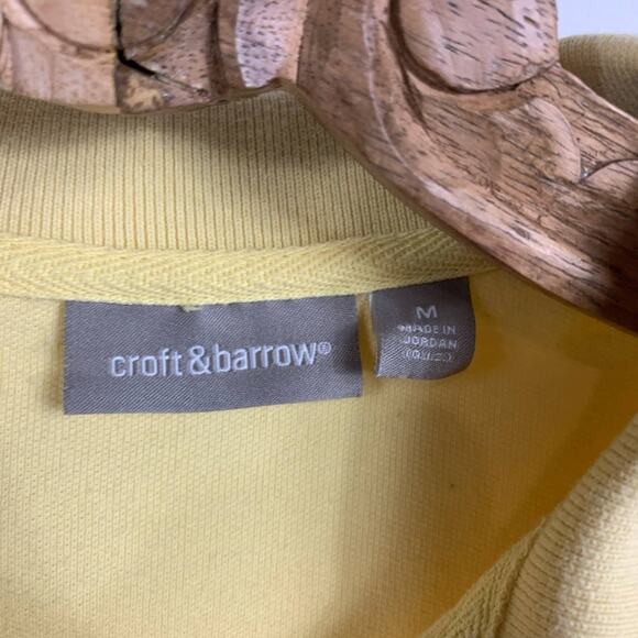 Pale Yellow Y2K Polo Shirt Sz Medium Croft & Barrow - Picture 3 of 9